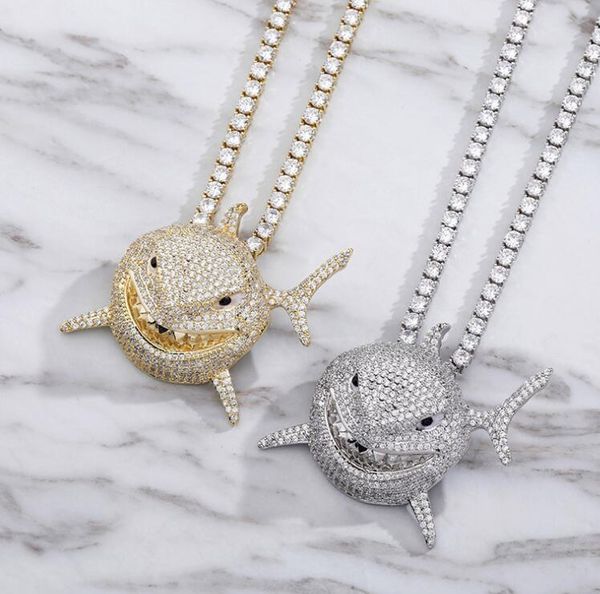 

ожерелье полный подарок рэп акула бисером кулон кулон ожерелье личности мужчины zircon charms 6ix9ine ювелирные изделия хмель хип wmtiz lott, Silver