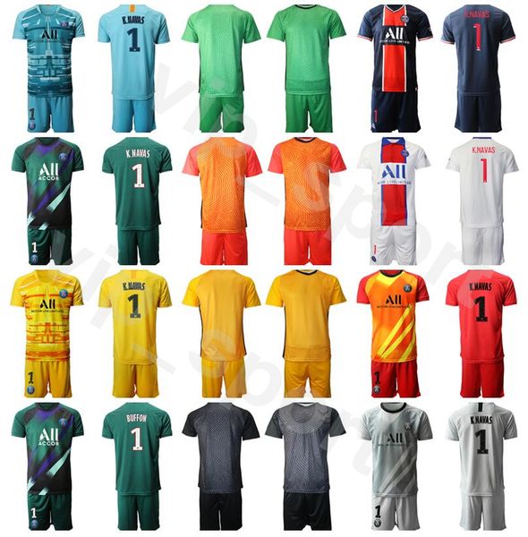 

men goalkeeper gk paris germain goalie 1 keylor navas soccer jersey set 16 sergio rico nicolas douchez alphonse areola football shirt kits, Black