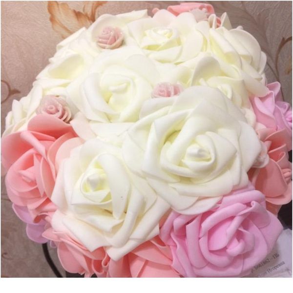 

10pcs 8cm pe foam big artificial rose flowers wedding bride bouquet wreath fake rose flowers diy home flower dec jllyti