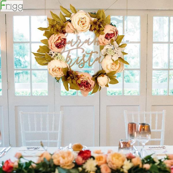 

decorative flowers & wreaths artificial flower wreath peony spring round garland for the front door wedding decorations bride to be home dec