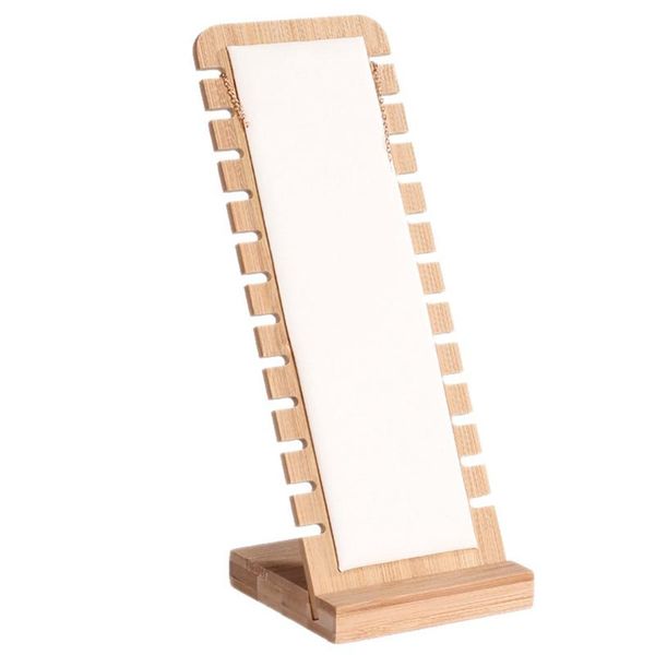 

bamboo wood fashion jewelry necklace display stand solid wood pendant stand support jewelry display props, Pink;blue