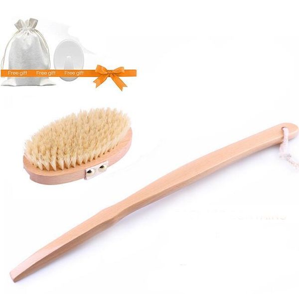 

treemile натуральная щетина сухая кисть отшелушивающая способность продвигать кровообращение массаж кисти здоровье спа тело массаж ванна кис