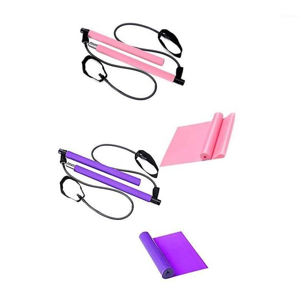 

pilates bar kit with resistance bands foot loop yoga pilates exercise stick for home gym workout1