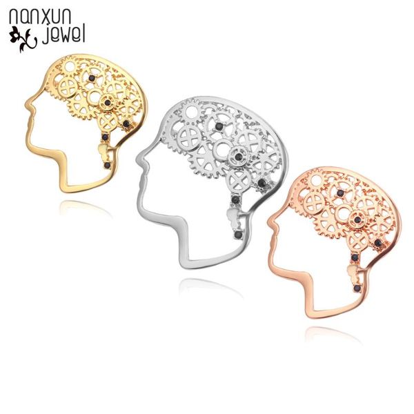 

pins, brooches fashion jewelry head gear metal pin gift for kids women men accessories brooch black crystal enamel pins, Gray