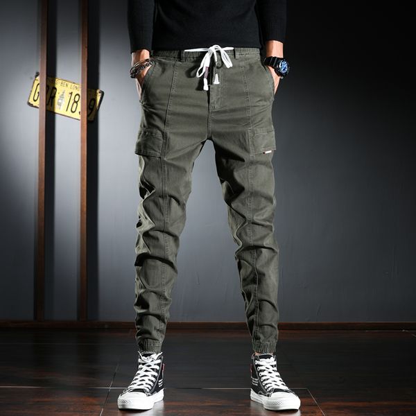 

2021 new fashion streetwear men jeans loose fit casual cargo pants japanese style vintage designer hip hop joggers trousers u4g, Blue
