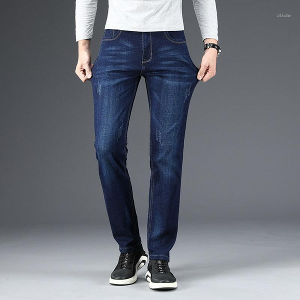 

men's jeans 2021 business fashion blue men casual slim stretch classic denim pants trousers plus size 42