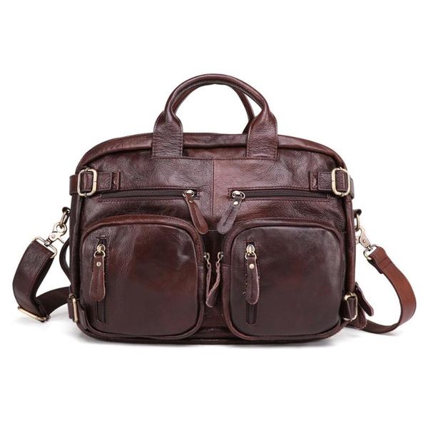 

briefcases joyir genuine leather men's briefcase business retro leisure multifunction large capacity travel backpacks message bags 2021