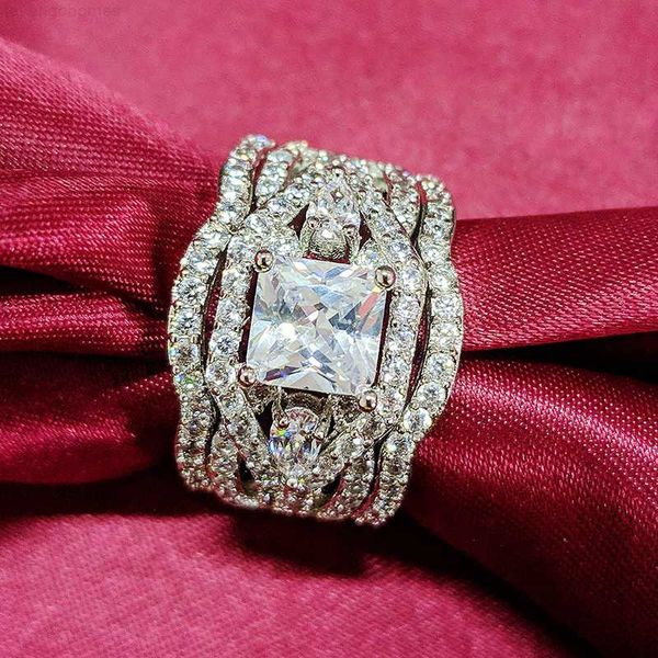 

factory3ft6engagement ring sets for women bridal fashion wedding finger moonso jewelry r4882 5exl#, Golden;silver