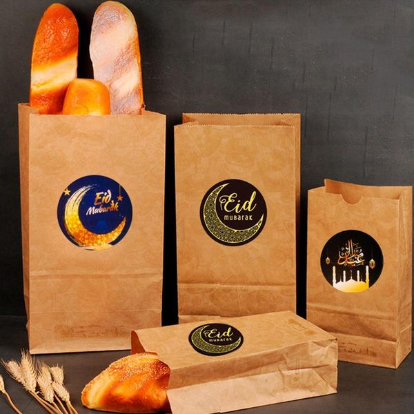 

fengrise 60pcs ид подарочная коробка этикетка бумажного мешка печать ид мубарак украшение исламская мусульманская партия поставка рамадан ид