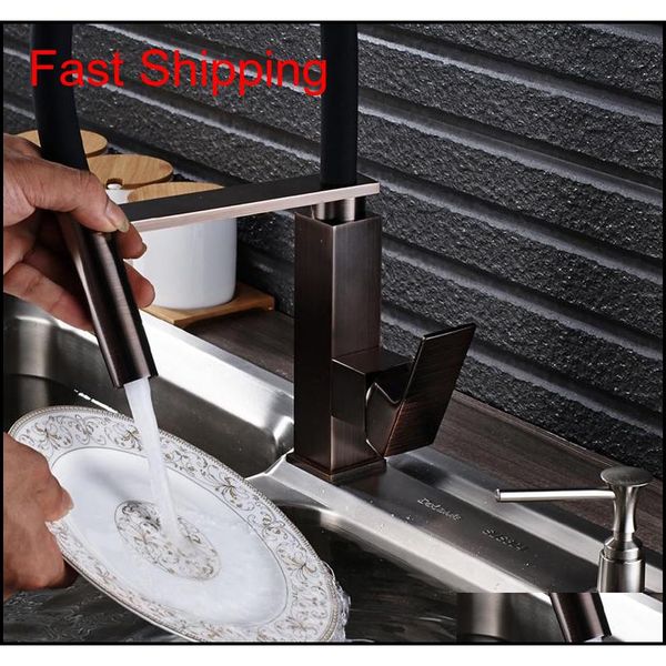 

wholesale and retail kitchen sink faucet single handle pull out mixer tap with black rubber qylfxj packing2010