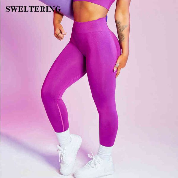 Sem costura yoga calça alta elástica esportes fitness legging mulheres cintura alta ginásio ginásio scrunch bunda runing treinamento menina tense h1221