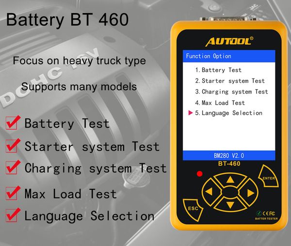 

autool bt460 car battery tester 12v 24v