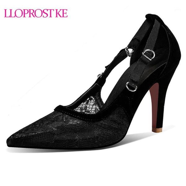 

lloprost ke 2021 wholesale big size 54 women pumps air mesh high heels shoes shallow elegant party wedding shoes woman h821, Black