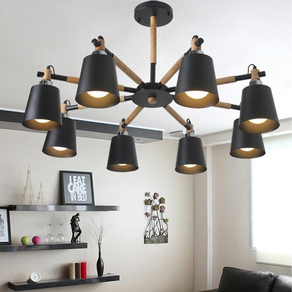 Lustres lustros de madeira lâmpadas de ferro lâmpadas sala de estar branco preto lampadari teto home quarto