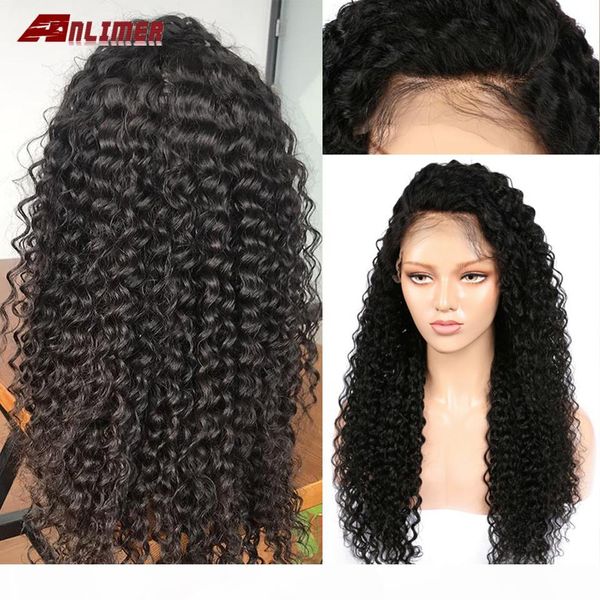 

anlimer brazilian remy 13x4 lace front human hair wigs body wave remy human hair wigs pre plucked hairline with baby hair, Black