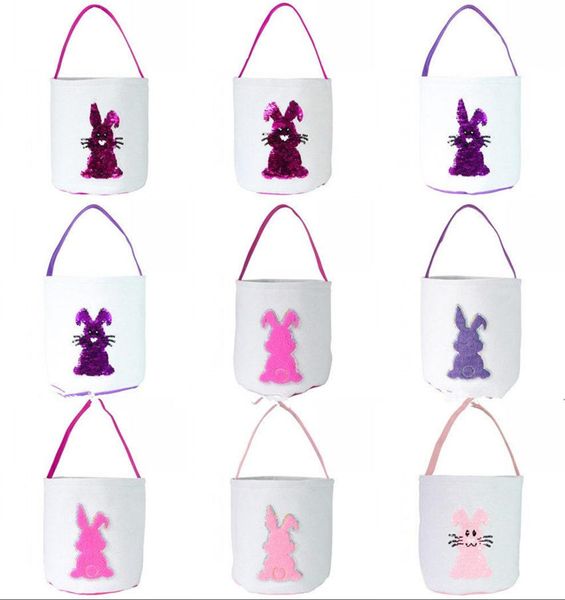 

dhl easter egg storage basket canvas sequins bunny ear bucket creative easter gift bag with rabbit tail decoration 8 styles