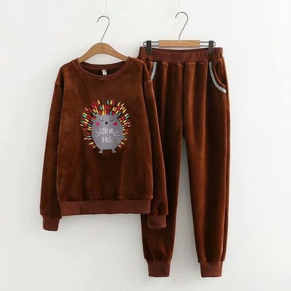 

plus size xl-4xl women's thick long sleeved hoodies + long pants casual embroidery female winter sets, Gray