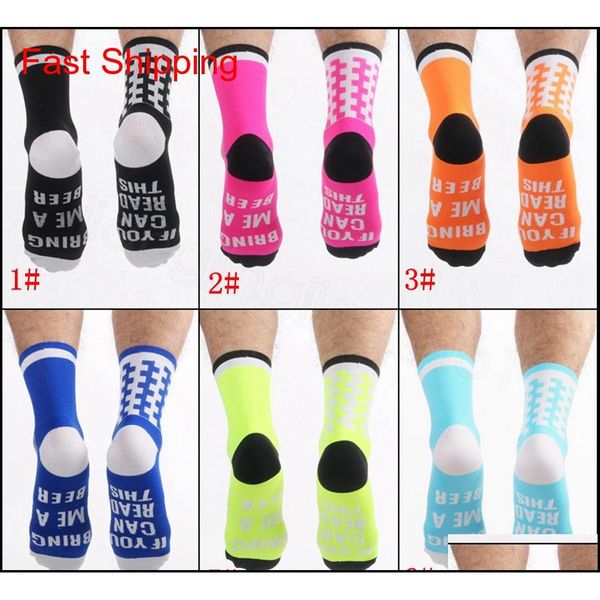 

letter print socks if you can read this bring me a beer leisure sports socks outdoor cycling mid tube socks 2pcs/lot ffa3460-4 weryx, Black