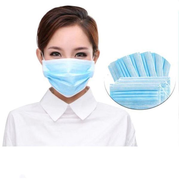 

dhl shipping 3 layers disposable face meltblown cloth facial protective cover masks set anti-dust mask soft breathable face mask 50pcs/box