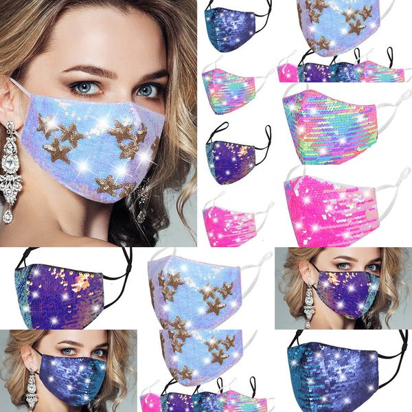 

factoryfactoysequined bling cotton face mask designer women diamond fashion mouth masks dustproof breathable facem 5 n8l8r