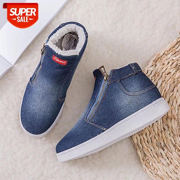 

winter snow boots women shoes 2020 fashion solid canvas warm plush zipper ankle boots round toe shoes woman zapatos de mujer #ax6d, Black