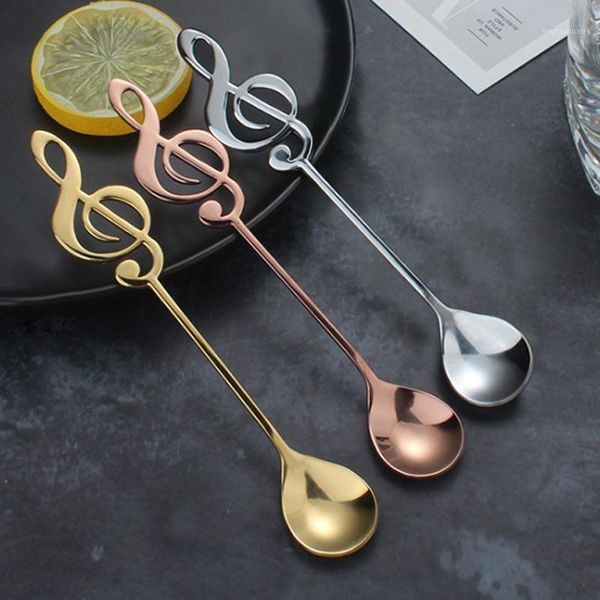

spoons cute coffee mini dessert spoon musical note shape retro small for ice cream metal stainless steel1