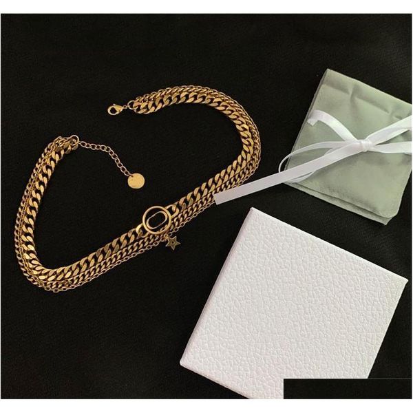 

retro chain necklaces laides double necklace letter earrings star bracelet fashion jewelry sets clavicl jlljbm bdedome, Black