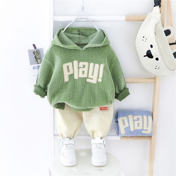 

hylkidhuose 2020 spring baby girls boys clothing sets sports hooded pants children casual clothes toddler infant clothing lj201023, White