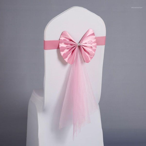 

1pcs chair sashes bow festival decoration wedding birthday bows party chair bands elastic back ties banquet event decor1