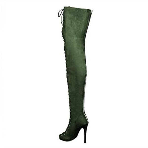 

boots shofoo shoes,beautiful women's shoes, over the knee boots, wedding party about 11 cm high-heeled open toe boots., Black