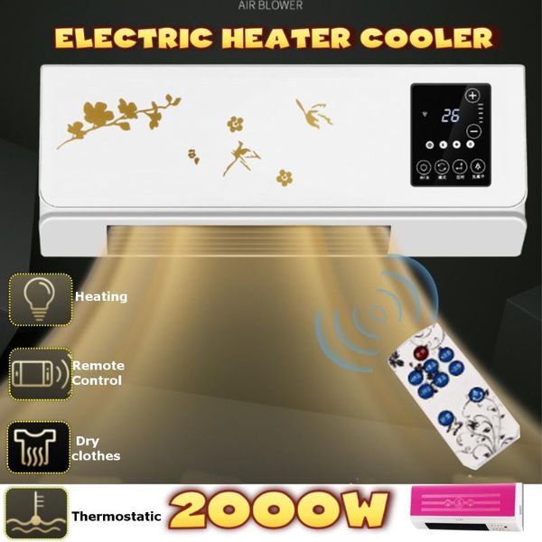 

2000w 220v waterproof wall-mounted electric heater remote control air conditioning machine warm heat energy saving timing 3 gear