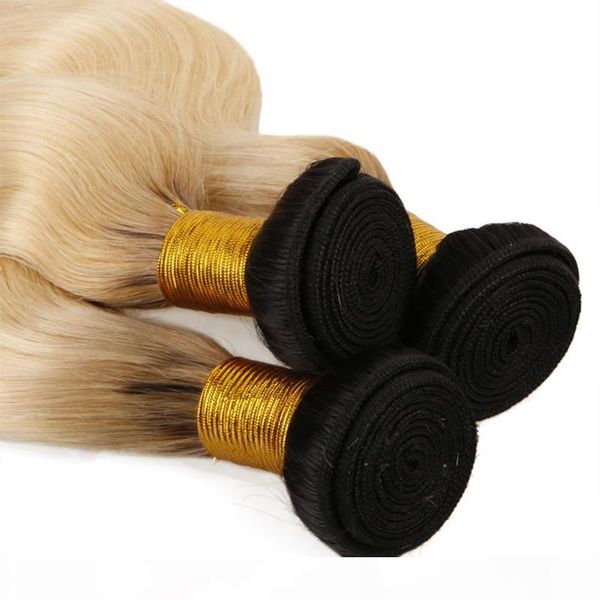 

ce certificated 100g piece 3pcs t 1b 613 blonde hair ombre color body wave hair weave brazilian remy hair 100gr piece, Black