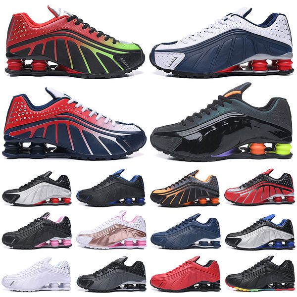 

2021 new r4 shoe usa challenge metallic silver gold men running shoes triple black white mens trainers outdoor sports zapatos sneakers