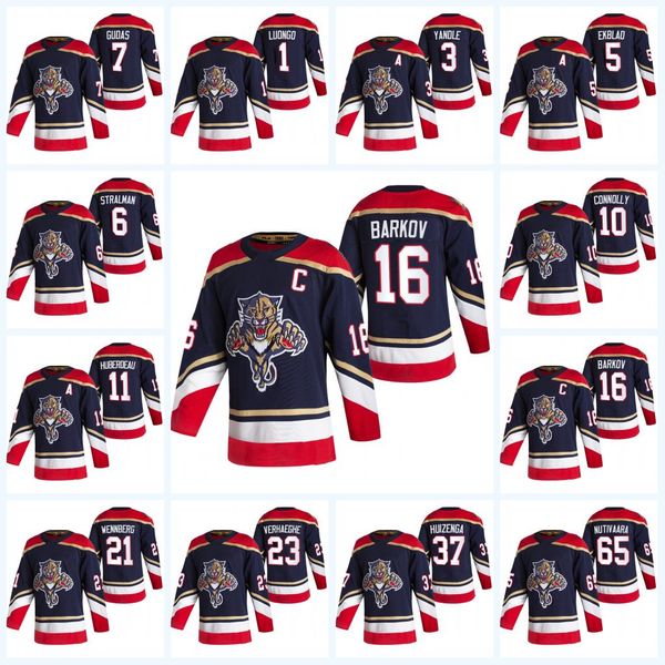 

Aleksander Barkov Florida Panthers 2020-21 Reverse Retro Jersey Roberto Luongo Jonathan Huberdeau Sergei Bobrovsky Aaron Ekblad Radko Gudas, Black;red