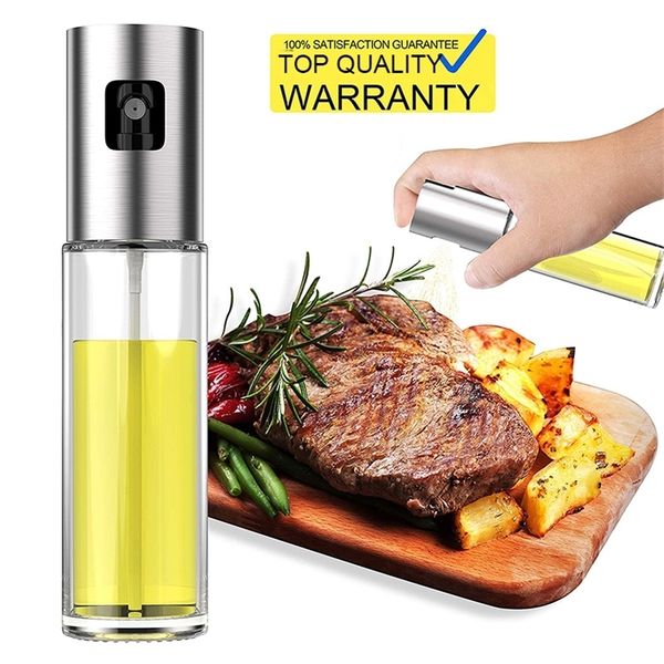 Dispenser per spruzzatore di olio d'oliva aggiornato Mister Cucina Olio da forno Bottiglia di vetro da cucina Aceto Insalata BBQ Spruzzatore di olio da cucina 201223