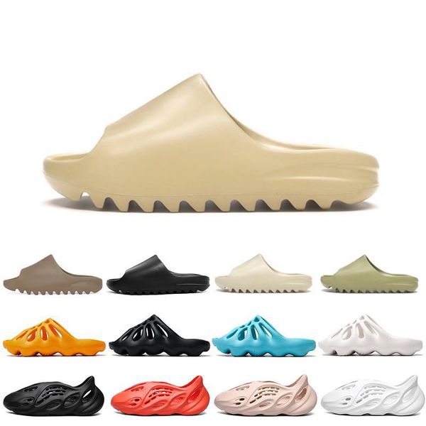 

slide men women slippers bone white desert sand resin triple black earth brown red fashion kids slippers mens beach l sandals 27-45, White;red