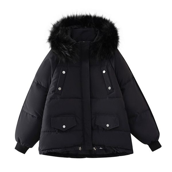 

sell women outdoors down hiver warm windproof fashion down coat thicken fourrure hooded jacket womens winter jacket, Black