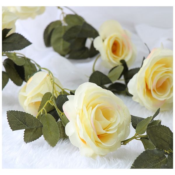 

180см искусственный шелковый розовый цветок виноградной лозы свадебные декоративные плющные висит гирлянда с зелеными листьями фестиваль дом