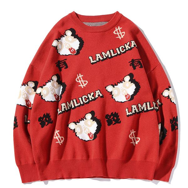 

arrival 2020 new sweter men red autumn around the neck casual tendency cotton pattern sweaters warm selling sweater 3klj, Black