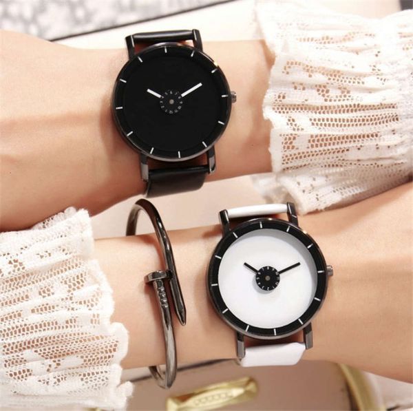 

student watch mori korean women's watch version simple harajuku style men's trend big dial creative personality turntable men', Slivery;brown