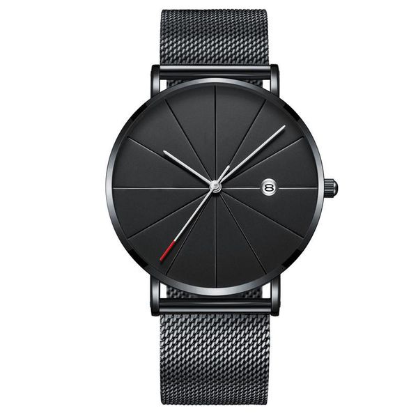 

2020 minimalist men's fashion watches men business date calendar clock male ultra thin stainless steel mesh belt quartz watch sqcdbi, Silver