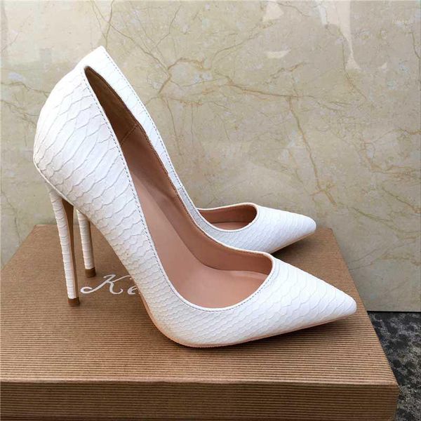 

keshangjia fashion new white snake pattern pointed high heel exquisite elegant shoes 12cm high heel ladies party shoes1, Black