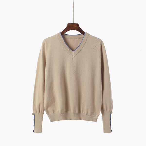 

2021 new oversize v-neck cashmere knitted women sweater autumn winter korean long sleeve jumper pullover female knitwear ln3p, White;black