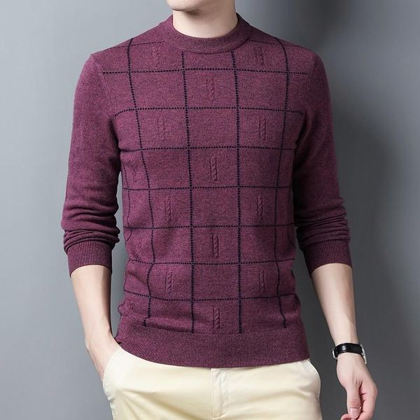 

2021 men's autumn/winter style wool thick stripe sweater, knitted woolen sweater 202099, White;black