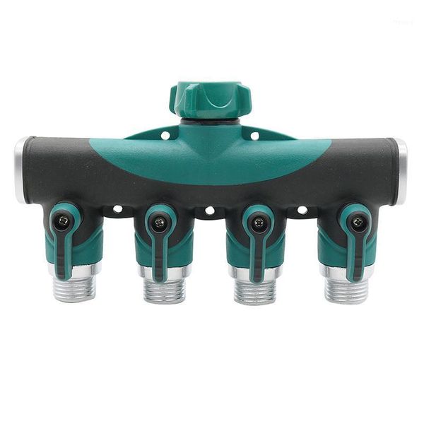 

3/4" agriculture irrigation splitters metal one-to-four valve distributor garden water connectors usa standard thread 1 pc1