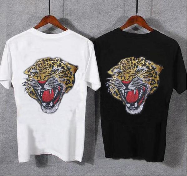 

rhinestone tshirts designer t shirt men black and white clothing summer tshirt cotton streetwear 009b, White;black