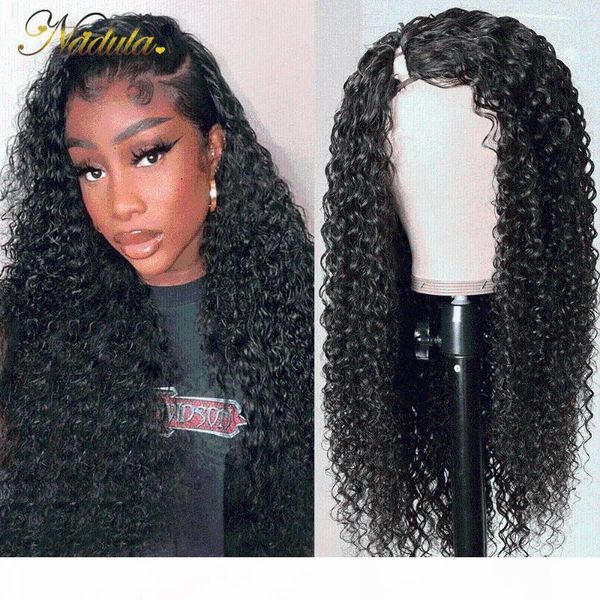 

3x1" right part wig 150 density curly u part wig human hair glueless brazilian virgin curly human hair wigs for black women, Black;brown