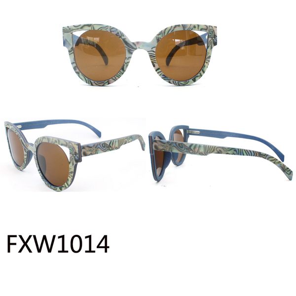 

cat eye big vision fashion colorful wooden polarized sunglasses