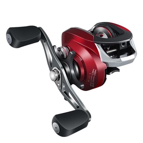 

baitcasting рыболовная катушка 6.31 левая правая рука двойная металлическая катушка для рыболовных приманков, литейная катушка 8 кг тормозна