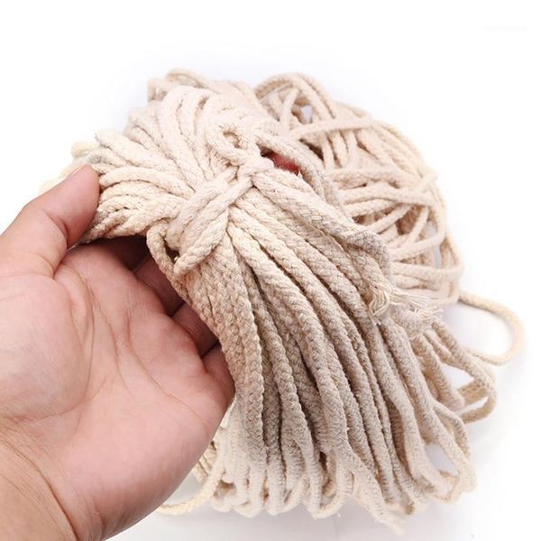 

big deal 5mmx100m braided cotton rope twisted cord rope diy craft macrame woven string home textile accessories craft gift1, Black;white
